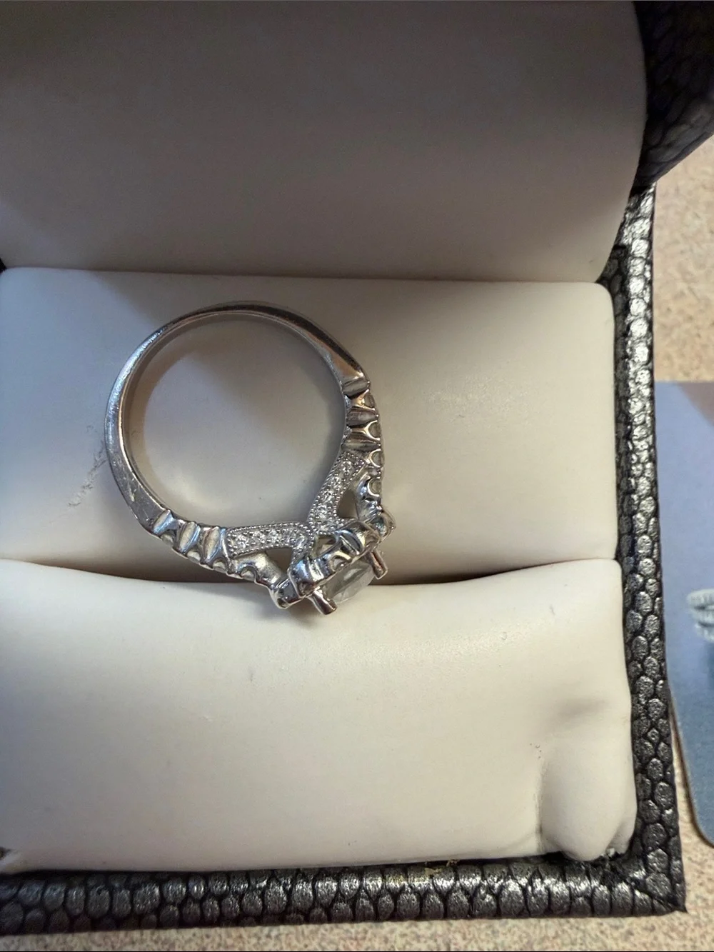 White Gold Diamond Engagement Ring - White